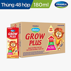 Thùng 48 Hộp Sữa Bột Pha Sẵn Vinamilk Dielac Grow Plus - Đỏ 180ml