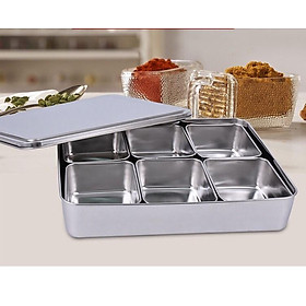 Mua Hũ Gia Vị Inox 6 Ngăn Nắp Rời
