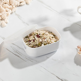 Mua Bộ 02 hộp nhựa bảo quản thực phẩm chữ nhật  có nắp mềm 280ml - Hàng nội địa Nhật Bản