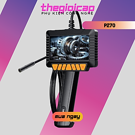 Camera Nội Soi Công Nghiệp Màn Hình HD 4.3 inch Ống Kính Đơn 8mm P270 Dài 5m - Hàng Nhập Khẩu
