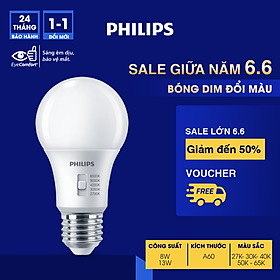 Bóng đèn Philips LED Bulb A60 DS FR DIM thay đổi nhiệt độ màu - Công suất (8W, 13W)