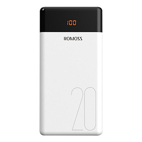 Pin Sạc Dự Phòng Romoss LT20 20000mAh Lõi Polymer (Trắng) - Hàng Nhập Khẩu