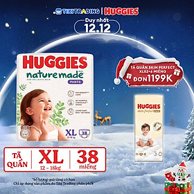 Tã/bỉm quần Huggies Naturemade M58/L44/XL38/XXL26