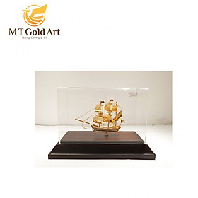 Mô hình thuyền buồm mạ vàng MT Gold Art sze s- hàng chính hãng, quà tặng danh cho sếp, khách hàng, đối tác 