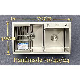 Mua Chậu rửa bát 2 hố đúc nhỏ H7040 công nghệ Hàn Quốc  hàng đẹp