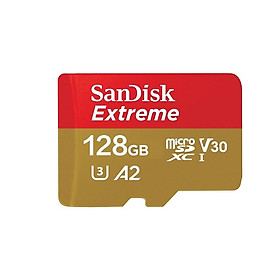 Thẻ Nhớ MicroSDXC SanDisk Extreme 128GB V30 U3 4K A2 đọc 160MB/s ghi 90MB/s - Box mới (Vàng) Hàng Chính Hãng