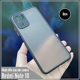 Ốp lưng cho Xiaomi Redmi Note 10 nhám viền màu che camera