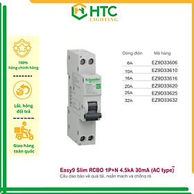 Mua  Hàng chính hãng Schneider Elecric   Cầu dao / Aptomat bảo vệ quá tải  ngắn mạch và chống rò  - Easy9 Slim RCBO 1P+N 4.5kA 30mA