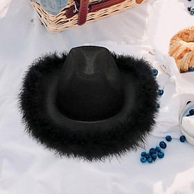 Western Decor Women Cowboy Hat, Sun Hats Cowgirl Hats, for Bridal Shower Cocktail Black
