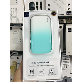 Pin dự phòng WiWU 10000mAh Fast Charging Power Bank JC-23 cho điện thoại, máy tính bảng dung lượng pin 10000mAh, có nhiều đầu ra sạc - Hàng chính hãng