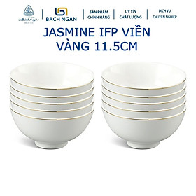 Mua Bộ 10 Chén Ăn Cơm Cao Cấp Minh Long 11.5cm Jasmine IFP Viền Chỉ Vàng  Sứ đẹp sang trọng  tặng quà tết