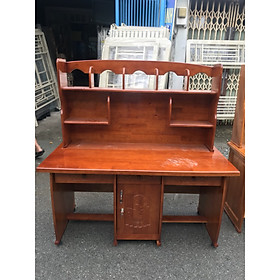 Bàn học sinh gỗ thông đôi liền kệ rộng 1m4 loại tốt