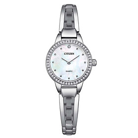 Đồng Hồ Nữ Citizen Pin-Quartz Đính Đá Swarovski Dây Thép Không Gỉ EZ7011-88D - Mặt Xà Cừ (24mm)