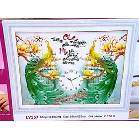 Tranh đính đá cha mẹ xuôi ngược giữa dòng LV157 68 x 53 cm chưa đính