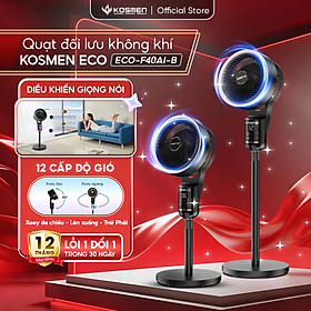 Quạt đối lưu không khí điều khiển bằng giọng nói Kosmen Eco ECO-F40AI-B, quạt thông minh, quạt điện (quạt đứng)