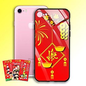 Ốp Lưng Kính Cường Lực cho điện thoại Iphone 7 / 8 - 03003 7969 LOC02 - Tặng kèm bao lì xì Chúc Mừng Năm Mới - Hàng Chính Hãng
