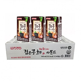 Thùng 24 Hộp Sữa Đậu Đen, Óc Chó, Hạnh Nhân Sahmyook Foods (140ml / Hộp)