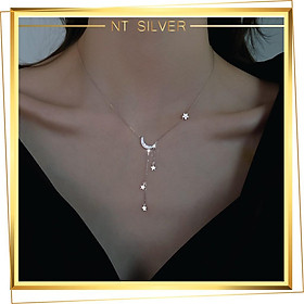 Vòng Cổ Bạc Nữ Dây Chuyền Bạc Ý 925 mạ Bạch Kim Cao Cấp Phong Cách Hàn Quốc Dành Cho Bạn Gái - NT Silver