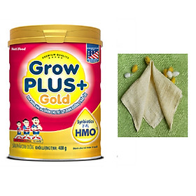 Sữa bột GROW PLUS GOLD 900g có HMO - của NutiFood - tặng kèm khăn sữa bằng đũi tơ tằm mềm mịn