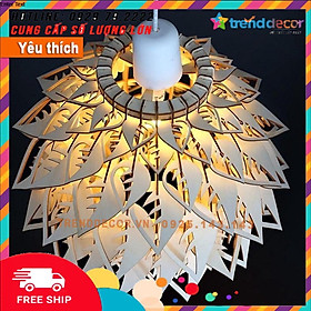 Đèn gỗ thả trần  hiện đại sang trọng chất liệu gỗ trang trí cho phòng khách nhà căn hộ decor nhà quán cafe