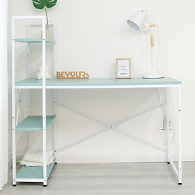 Bàn Làm Việc BEYOURs Neuly Table Gỗ Chân Sắt Phối Kệ Sách Đa Năng
