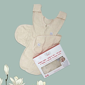 Nhộng chũn quấn ủ kiêm túi ngủ và quấn ủ tay 100% Cotton cho bé sơ sinh Tinylove luyện bé ngủ easy