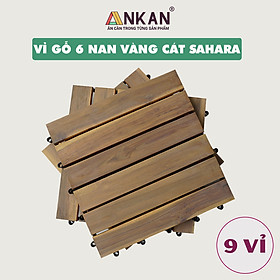 Ván Sàn Gỗ Vỉ Nhựa Thiết Kế Mới Năm 2024 Màu Vàng Cát Dùng Để Lót Ban Công Sân Thượng Quán Cà Phê Tạo Không Gian Sạch Sẽ Và Sang Trọng Thương Hiệu ANKAN