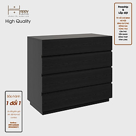 Hình ảnh [Happy Home Furniture] MACRO, Tủ đựng đồ - 4 ngăn kéo ,  92cm x 45cm x 80cm ( DxRxC), THK_039