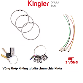 Mua 3 Vòng Thép Không Gỉ  Xâu Chùm Chìa Khóa  Có Chốt Ren Vặn Giữ Chặt  Móc Xâu Chùm Khóa  Móc Xâu Đa Năng. Kingler 5090