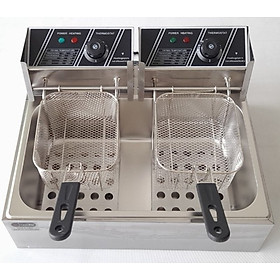 Mua Bếp Chiên Nhúng Đơn 1 Khay 12 Lít 2 Giá Nhúng 2 đầu máy: Chất liệu Inox 304 sáng bóng