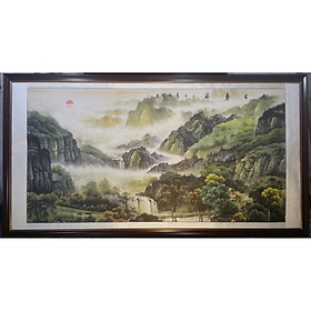 Mua Tranh giấy xuyến màu nước- Sơn thuỷ hữu tình -TM43