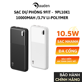 Sạc dự phòng 9Fit 10,000mAh /3.7V Li-Polymer, hỗ trợ sạc nhanh 10,5W tích hợp 2 cổng output - Hàng chính hãng bảo hành 2 năm 1 đổi 1