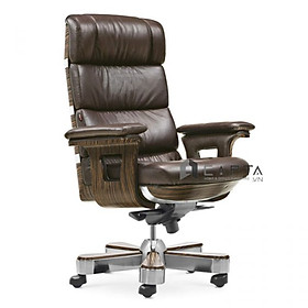 Ghế Chủ tịch nệm PVC màu đen CD7123-P Nội thất Capta Ghế lãnh đạo bọc nệm simili cao cấp màu đen tay và ốp lưng khung gỗ Polywood có chân xoay hợp kim thép carbon không gỉ