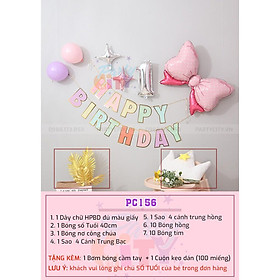 Mua Set bóng sinh nhật cho bé trai bé gái chữ happy birthday chủ đề đáng yêu kèm phụ kiện trang trí sinh nhật tại nhà