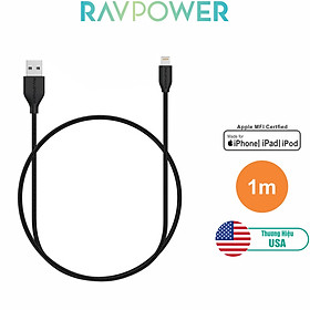 Dây Cáp Sạc Lightning Cho Iphone RAVPower 0.9m RP-CB019 Chuẩn MFi - Hàng Chính Hãng