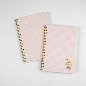 Sổ caro ô 6x6mm bìa trong suốt 120 trang lò xo kép B5, tập sổ Klong MS 584