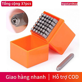 Bộ 37  In Chữ Và Số Lên Da Bằng Thép Không Gỉ dụng cụ in thép chuyên nghiệp, bộ tem（3mm） cụ in thép chuyên nghiệp