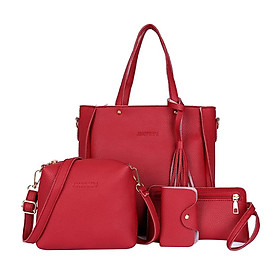 Ladies Handbag Ladies Bag 4 Piece Set Fashion Ladies Shoulder Bag Crossbody Bag Handbag Purse Made Of PU Leather