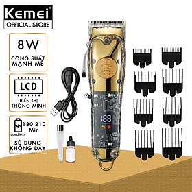 Tông đơ cắt tóc chuyên nghiệp Kemei KM-1829 công suất mạnh 8W phiên bản thấy mạch sạc nhanh USB tiện lợi