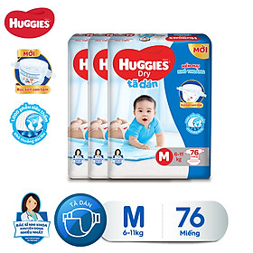 Combo 3 Gói Tã dán huggies M76 (5-10kg)