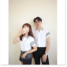 Áo sơ mi in thêu ngắn tay dành cho các bạn nam nữ