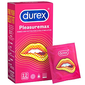 Bao cao su Durex màu đỏ có gai Pleasuremax - 12s - Nhập khẩu Thái Lan