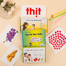 Com Bo Bộ Thẻ Học Thông Minh Bộ 59 Thẻ Học Toán + Bộ 100 Thẻ Học Tiếng Việt + Bộ 100 Thẻ Thế Giới Xung Quanh