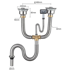 Bộ Ống Thoát Nước Bằng Thép Không Gỉ 304 Cho Bồn Rửa Chén