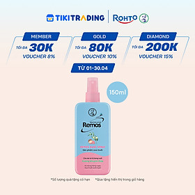 Xịt chống muỗi cho bé từ 6 tháng tuổi hương khuynh diệp Rohto Mentholatum Remos Baby Spray 150ml