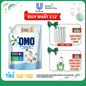 Túi Nước Giặt OMO Dịu Nhẹ Trên Da 2.9kg