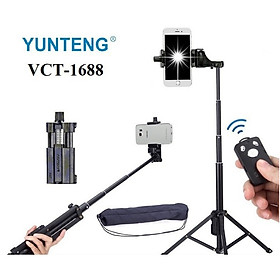 Mua Chân Giá Đỡ Điện Thoại  Máy Ảnh Tripod Yunteng 1688 Kèm Remote Cao Cấp - Hàng Chính Hãng