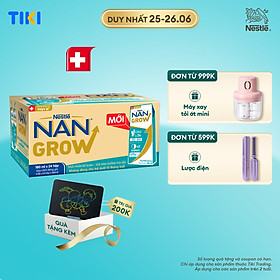 Thùng 24 hộp Sữa pha sẵn Nestlé NANGROW sữa mát công thức từ Thụy Sĩ 6 lốc x (4 hộp x 180ml) - (Bé từ 1 tuổi) Tặng Bảng viết LCD Kalpen
