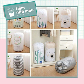 Túi Vải Mêm Đa Năng Đựng Chăn Ga Siêu Cute Dây Rút Cỡ Lớn 50X50X40cm -100l Chống Thấm Chống âm Mốc