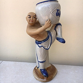 Mua Chậu tượng Võ túy quyền men Rạn gốm Bát tràng 1 size CT-29